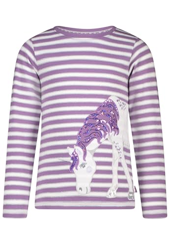 SALT AND PEPPER BY KIDS PARK Mädchen Langarmshirt mit Einhorn Stickerei-Applikation T-Shirt, Purple Dusk, 140-146 von SALT AND PEPPER