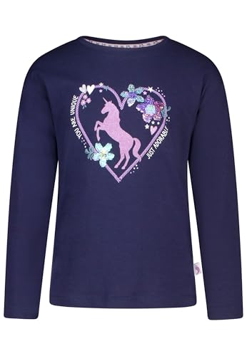 SALT AND PEPPER BY KIDS PARK Mädchen Langarmshirt mit Einhorn und Wendepailletten T-Shirt, True Navy, 140-146 von SALT AND PEPPER
