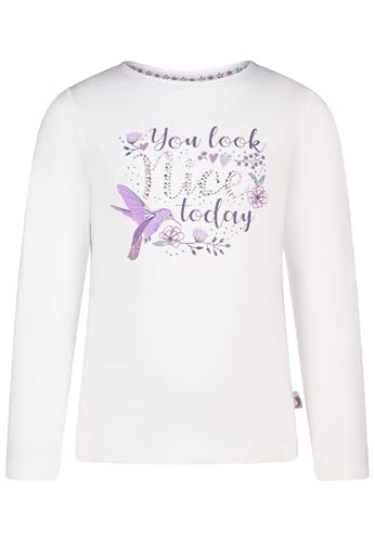 SALT AND PEPPER BY KIDS PARK Mädchen Langarmshirt mit Glitzer Kolibri Print T-Shirt, Wool White, 140/146 cm von SALT AND PEPPER