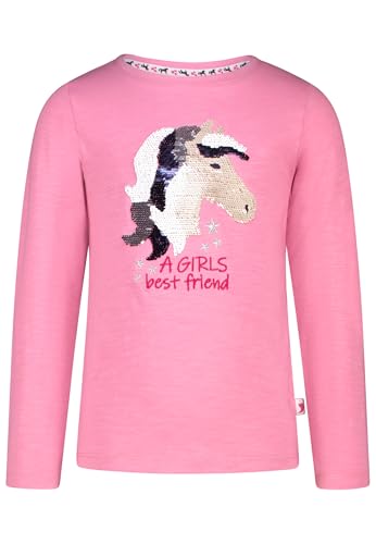 SALT AND PEPPER BY KIDS PARK Mädchen Langarmshirt mit Wendepailletten Pferd T-Shirt, Cashmere Rose, 140-146 von SALT AND PEPPER