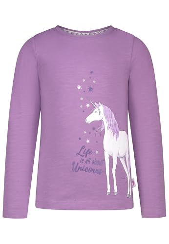 SALT AND PEPPER BY KIDS PARK Mädchen Langarmshirt mit glitzerndem Einhorn Print T-Shirt, Purple Dusk, 104 cm-110 cm von SALT AND PEPPER