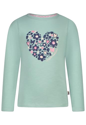 SALT AND PEPPER BY KIDS PARK Mädchen Langarmshirt mit glitzerndem Herz Print T-Shirt, Smoke Green, 128/134 cm von SALT AND PEPPER