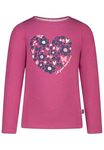SALT AND PEPPER BY KIDS PARK Mädchen Langarmshirt mit glitzerndem Herz Print T-Shirt, red Violet, 128 cm-134 cm von SALT AND PEPPER