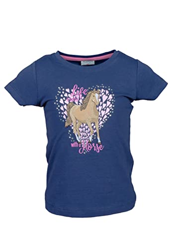 SALT AND PEPPER BY KIDS PARK Mädchen Pferde-Applikation T-Shirt, Navy, 128/134 von SALT AND PEPPER