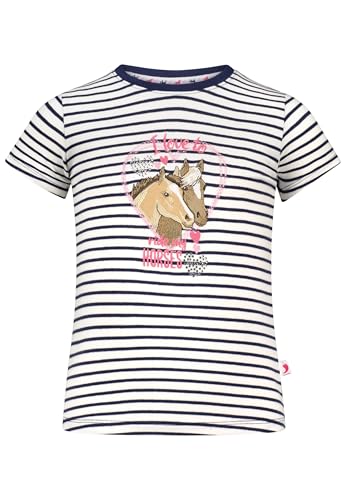SALT AND PEPPER BY KIDS PARK Mädchen Pferde Stickmotiv und Pailletten T-Shirt, True Navy, 128 cm-134 cm von SALT AND PEPPER