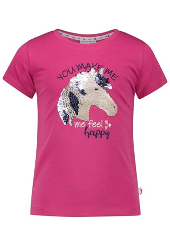 SALT AND PEPPER BY KIDS PARK Mädchen Pferde Stickmotiv und rev.Sequins T-Shirt, Camelia pink, 116/122 cm von SALT AND PEPPER