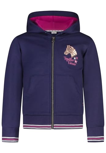 SALT AND PEPPER BY KIDS PARK Mädchen Sweatjacke mit Pferde Stickerei und Pailletten T-Shirt, True Navy, 128-134 von SALT AND PEPPER
