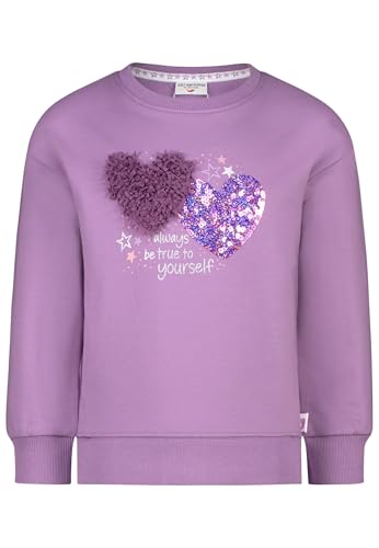 SALT AND PEPPER BY KIDS PARK Mädchen Sweatshirt mit Glitzer und Chiffon Herz T-Shirt, Purple Dusk, 116-122 von SALT AND PEPPER