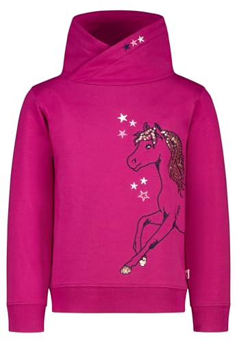 SALT AND PEPPER BY KIDS PARK Mädchen Sweatshirt mit Pferde Stickerei und Pailletten T-Shirt, Cranberry, 128 cm-134 cm von SALT AND PEPPER