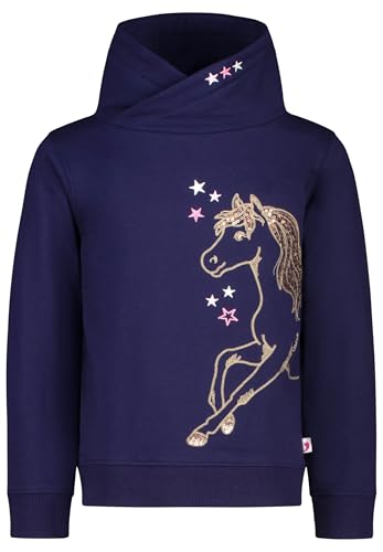 SALT AND PEPPER BY KIDS PARK Mädchen Sweatshirt mit Pferde Stickerei und Pailletten T-Shirt, True Navy, 140 cm-146 cm von SALT AND PEPPER