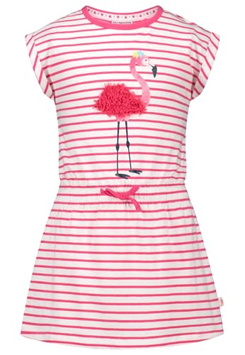 SALT AND PEPPER BY KIDS PARK Mädchen gestreiftes Kleid mit Flamingo Print Chiffon Appli. von SALT AND PEPPER