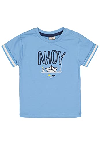 SALT AND PEPPER Baby-Jungen Ahoy Applikation aus Organic Cotton T-Shirt, Fresh Blue, 56 von SALT AND PEPPER