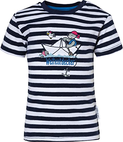 SALT AND PEPPER Baby-Jungen Ahoy Stripes Stick T-Shirt, Navy, 86 von SALT AND PEPPER