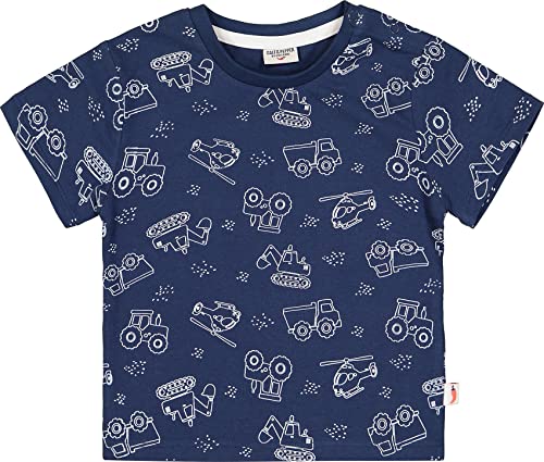 SALT AND PEPPER Baby-Jungen Allover Fahrzeug Druck aus OC T-Shirt, Ink Blue, 62 von SALT AND PEPPER