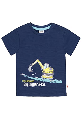 SALT AND PEPPER Baby-Jungen Bagger Druck aus Organic Cotton T-Shirt, Ink Blue, 56 von SALT AND PEPPER