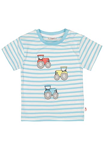 SALT AND PEPPER Baby-Jungen Besticktes Streifenshirt aus Organic Cotton T-Shirt, Aqua Blue, 56 von SALT AND PEPPER