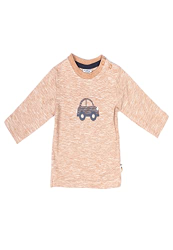 SALT AND PEPPER Baby - Jungen Langarmshirt mit Auto Print aus Bio Baumwolle Baby und Kleinkind T Shirt Satz, Caramel, 80 EU von SALT AND PEPPER