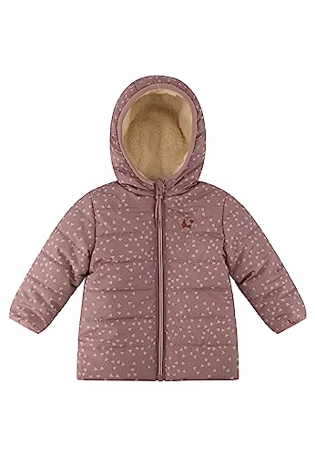 SALT AND PEPPER Baby Winterjacke mit allover Herzen Print und Teddyfell von SALT AND PEPPER