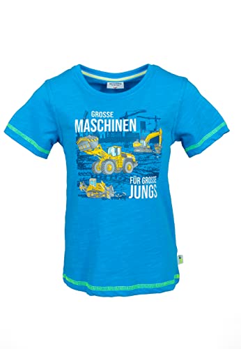 SALT AND PEPPER Jungen Bagger Druck Maschinen T-Shirt, Pacific Blue, 104/110 von SALT AND PEPPER