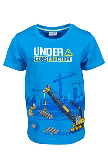 SALT AND PEPPER Jungen Baustellen Druck/Applikation Construction T-Shirt, Pacific Blue, 92/98 von SALT AND PEPPER