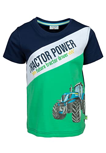 SALT AND PEPPER Jungen Blockfarben Traktor Druck Power T-Shirt, Spring Green, 104/110 von SALT AND PEPPER