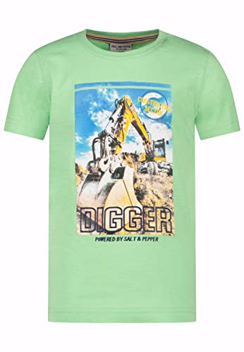 SALT AND PEPPER Jungen Boys S/S Digger Print T-Shirt, Green Flash, Normal von SALT AND PEPPER