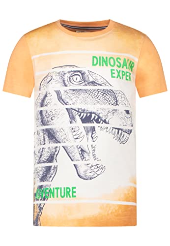 SALT AND PEPPER Jungen Boys S/S Dinosaur Expert Print T-Shirt, Light orange, Normal von SALT AND PEPPER