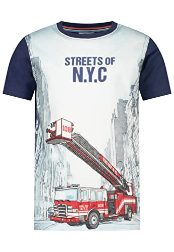 SALT AND PEPPER Jungen Boys S/S Firetruck NYC Print T-Shirt, True Navy, Normal von SALT AND PEPPER