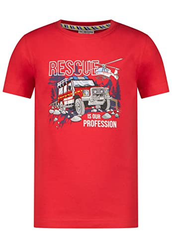 SALT AND PEPPER Jungen Boys S/S Rescue EMB Print T-Shirt, fire red, Normal von SALT AND PEPPER
