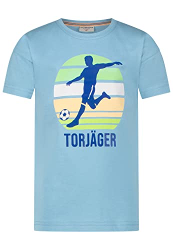SALT AND PEPPER Jungen Boys S/S Torjäger Print T-Shirt, River Blue, Normal von SALT AND PEPPER