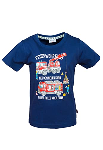 SALT AND PEPPER Jungen Druck Feuerwehrteam T-Shirt, Navy, 128/134 von SALT AND PEPPER