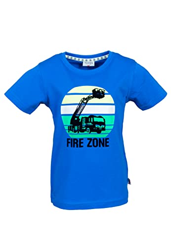 SALT AND PEPPER Jungen Feuerwehr Flockprint T-Shirt, Strong Blue, 128/134 von SALT AND PEPPER