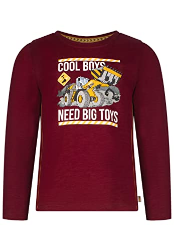 SALT AND PEPPER Jungen Jungen Langarmshirt Cool Boys mit Applikation Baumwolle Hemd, Merlot Red, 128-134 EU von SALT AND PEPPER