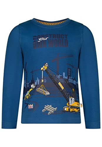SALT AND PEPPER Jungen Jungen Sweatshirt mit Baustellen Applikation aus Baumwolle Hemd, Vintage Blue, 128-134 EU von SALT AND PEPPER