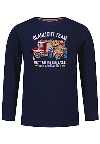 SALT AND PEPPER Jungen Langarmshirt mit Feuerwehr Stickerei aus Baumwolle von SALT AND PEPPER