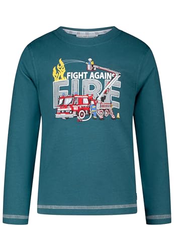 SALT AND PEPPER Jungen Langarmshirt mit Feuewehr Motiv und Leuchtschrift von SALT AND PEPPER