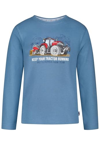 SALT AND PEPPER Jungen Langarmshirt mit Traktor Druck und Stick Details von SALT AND PEPPER
