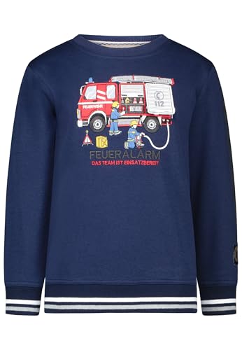 SALT AND PEPPER Jungen Sweatshirt mit Feuerwehrauto Stickerei zum Öffnen von SALT AND PEPPER
