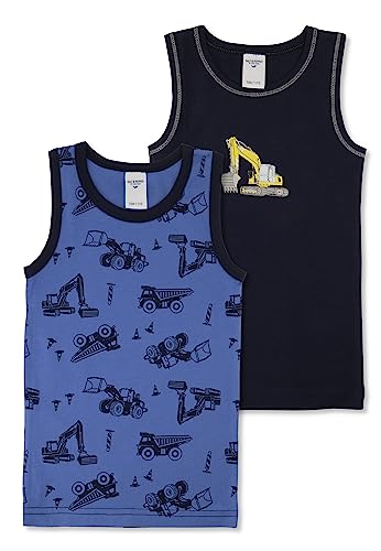 SALT AND PEPPER Jungen Boys Singlet 2er Set Excavator Unterwäsche, Multi, 116-122 EU von SALT AND PEPPER