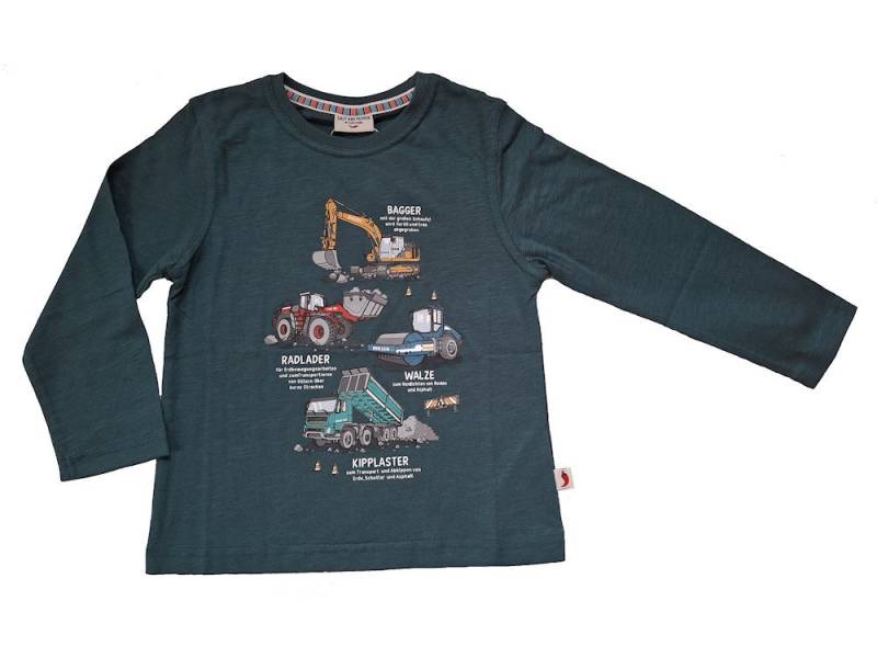 SALT AND PEPPER Langarmshirt Salt & Pepper Jungen Baufahrzeuge Langarmshirt petrol green (1-tlg) von SALT AND PEPPER