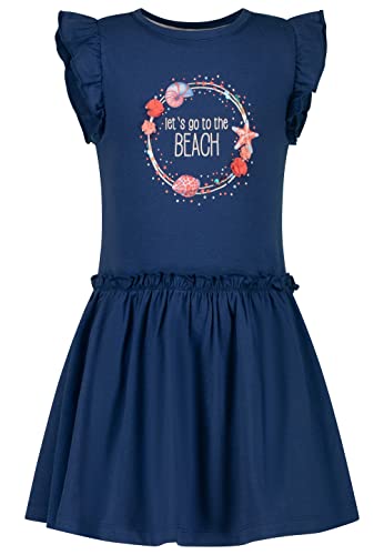 SALT AND PEPPER Mädchen Girls Dress Beach Print Seq. Kinderkleid, Ink Blue, Normal von SALT AND PEPPER