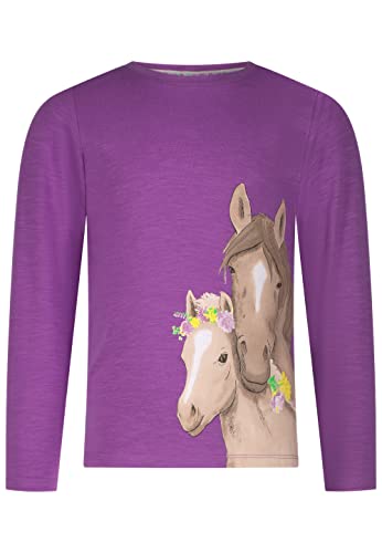 SALT AND PEPPER Mädchen Girls L/S Horses Print T-Shirt, Sweet Purple, Normal von SALT AND PEPPER