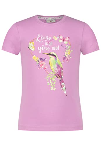 SALT AND PEPPER Mädchen Girls S/S Bird Print Sequins T-Shirt, Crocus, Normal von SALT AND PEPPER