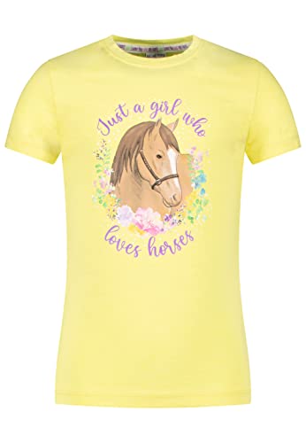 SALT AND PEPPER Mädchen Girls S/S GirlLovesHorsesPrint T-Shirt, Lemon, Normal von SALT AND PEPPER