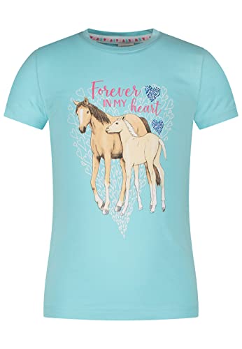 SALT AND PEPPER Mädchen Girls S/S Horse Print Stones T-Shirt, Curacao, Normal von SALT AND PEPPER