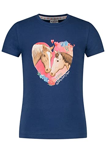 SALT AND PEPPER Mädchen Girls S/S Horses Heart Print T-Shirt, Ink Blue, Normal von SALT AND PEPPER