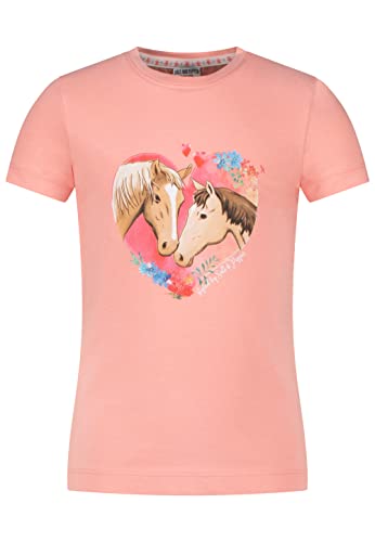 SALT AND PEPPER Mädchen Girls S/S Horses Heart Print T-Shirt, Melon, Normal von SALT AND PEPPER