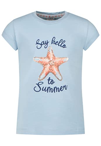 SALT AND PEPPER Mädchen Girls S/S Starfish PrintSeqEMB T-Shirt, Pastel Blue, Normal von SALT AND PEPPER