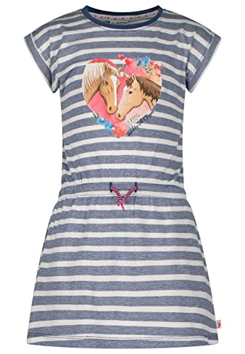 SALT AND PEPPER Mädchen Girls YD Stripes Horses Print Kinderkleid, Ink Blue, Normal von SALT AND PEPPER