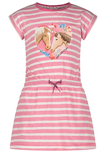 SALT AND PEPPER Mädchen Girls YD Stripes Horses Print Kinderkleid, Paradise pink, Normal von SALT AND PEPPER